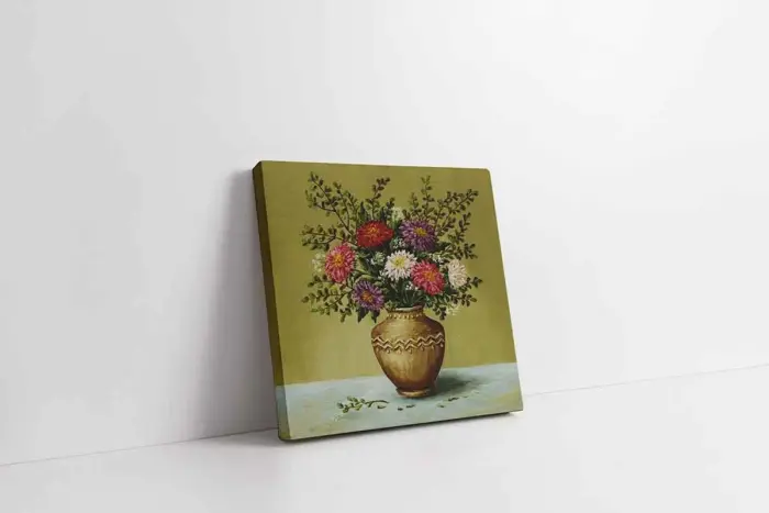 Vazoda Çiçekler | Kanvas Tablo | Cam Tablo | Mdf Tablo | B03167 - Görsel 1