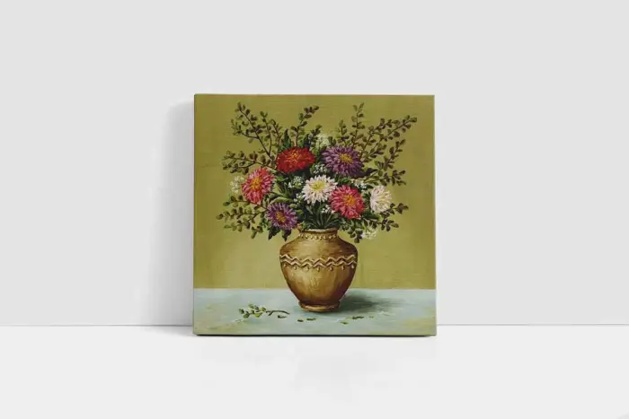 Vazoda Çiçekler | Kanvas Tablo | Cam Tablo | Mdf Tablo | B03167 - Görsel 2