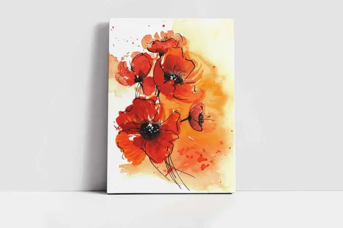 Kırmızı Çiçek | Kanvas Tablo | Cam Tablo | Mdf Tablo | B03170 - Görsel 2