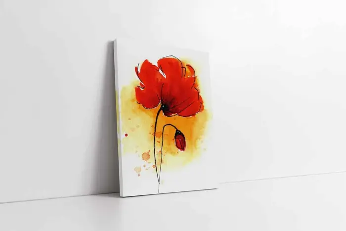 Kırmızı Çiçek | Kanvas Tablo | Cam Tablo | Mdf Tablo | B03171 - Görsel 1