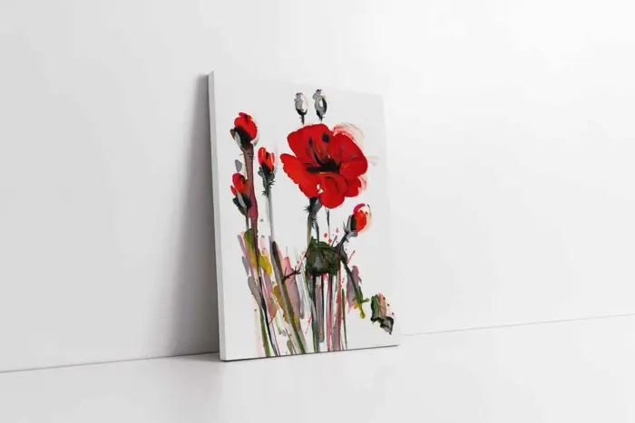 Kırmızı Çiçek | Kanvas Tablo | Cam Tablo | Mdf Tablo | B03176 - Görsel 1