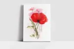Kırmızı Çiçek | Kanvas Tablo | Cam Tablo | Mdf Tablo | B03180 - Görsel 2