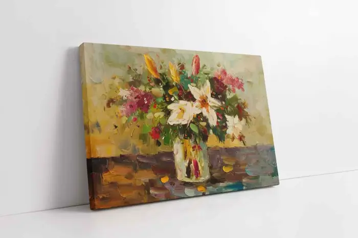 Vazoda Çiçekler | Kanvas Tablo | Cam Tablo | Mdf Tablo | B03190 - Görsel 1