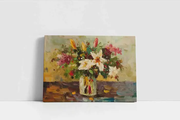 Vazoda Çiçekler | Kanvas Tablo | Cam Tablo | Mdf Tablo | B03190 - Görsel 2