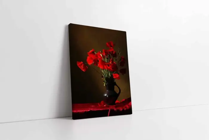 Kırmızı Çiçek | Kanvas Tablo | Cam Tablo | Mdf Tablo | B03213 - Görsel 1
