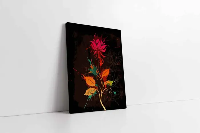 Soyut Çiçek | Kanvas Tablo | Cam Tablo | Mdf Tablo | B03249 - Görsel 1