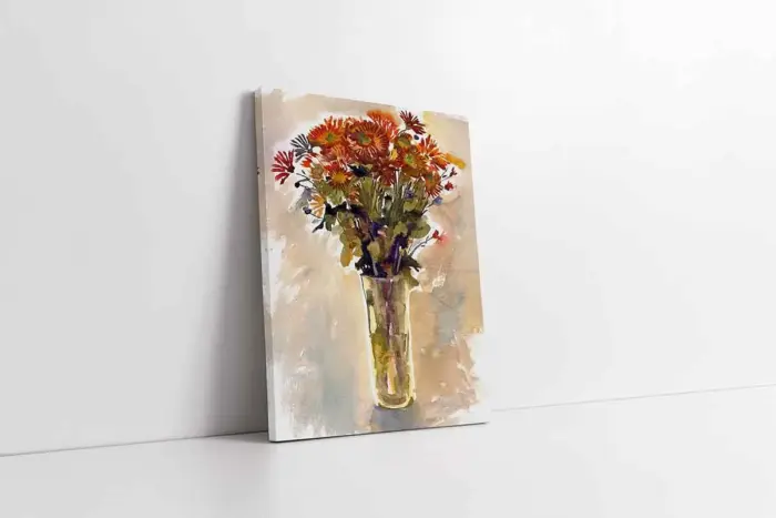 Vazoda Çiçekler | Kanvas Tablo | Cam Tablo | Mdf Tablo | B03256 - Görsel 1