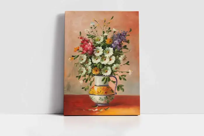 Vazoda Çiçekler | Kanvas Tablo | Cam Tablo | Mdf Tablo | B03268 - Görsel 2