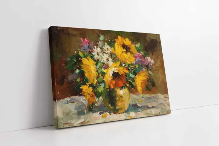 Vazoda Çiçekler | Kanvas Tablo | Cam Tablo | Mdf Tablo | B03285 - Görsel 1