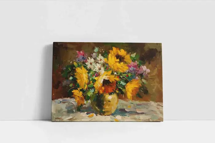 Vazoda Çiçekler | Kanvas Tablo | Cam Tablo | Mdf Tablo | B03285 - Görsel 2
