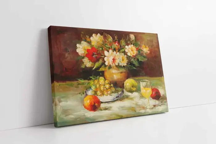 Vazoda Çiçekler | Kanvas Tablo | Cam Tablo | Mdf Tablo | B03299 - Görsel 1