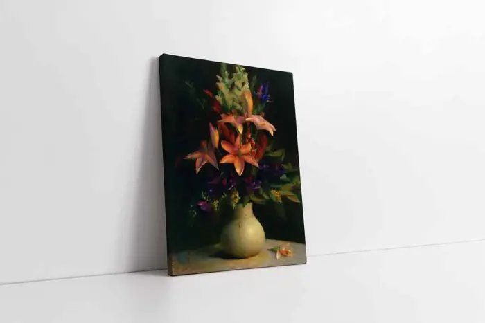 Vazoda Çiçekler | Kanvas Tablo | Cam Tablo | Mdf Tablo | B03376 - Görsel 1