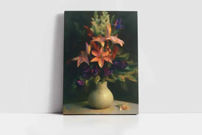 Vazoda Çiçekler | Kanvas Tablo | Cam Tablo | Mdf Tablo | B03376 - Görsel 2