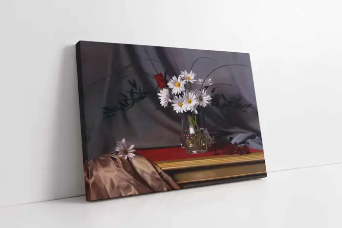 Vazoda Çiçekler | Kanvas Tablo | Cam Tablo | Mdf Tablo | B03377 - Görsel 1