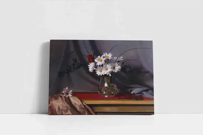 Vazoda Çiçekler | Kanvas Tablo | Cam Tablo | Mdf Tablo | B03377 - Görsel 2