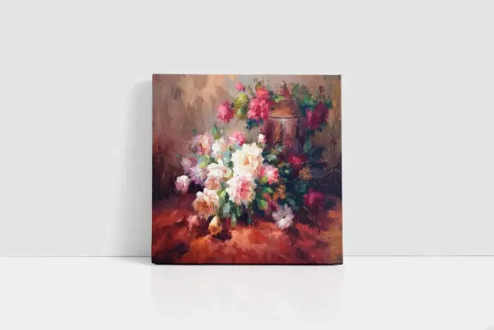 Vazoda Çiçekler | Kanvas Tablo | Cam Tablo | Mdf Tablo | B03381 - Görsel 2