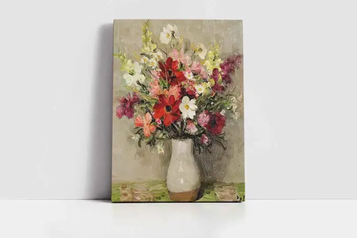 Vazoda Çiçekler | Kanvas Tablo | Cam Tablo | Mdf Tablo | B03433 - Görsel 2