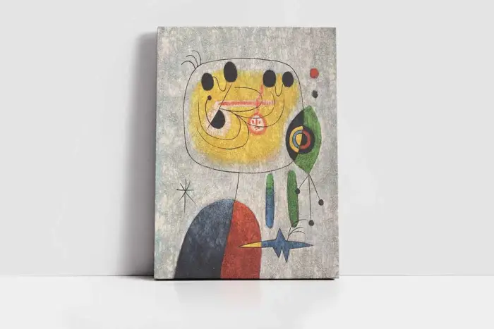 Kadın Kuş Ve Yıldız Joan Miro | Kanvas Tablo | Cam Tablo | Mdf Tablo | B05001 - Görsel 2