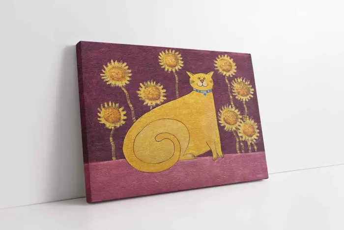 Sarı Kedi | Kanvas Tablo | Cam Tablo | Mdf Tablo | B05002 - Görsel 1