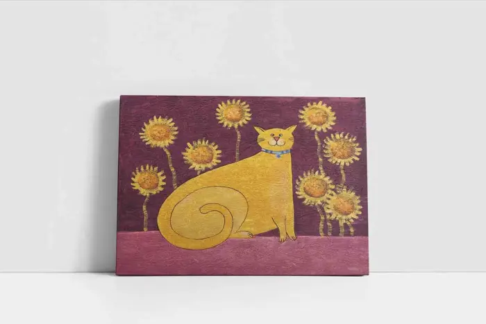 Sarı Kedi | Kanvas Tablo | Cam Tablo | Mdf Tablo | B05002 - Görsel 2