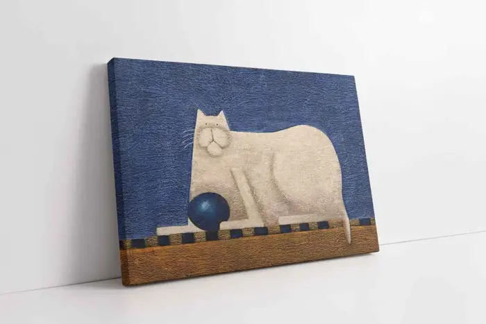 Beyaz Kedi | Kanvas Tablo | Cam Tablo | Mdf Tablo | B05228 - Görsel 1