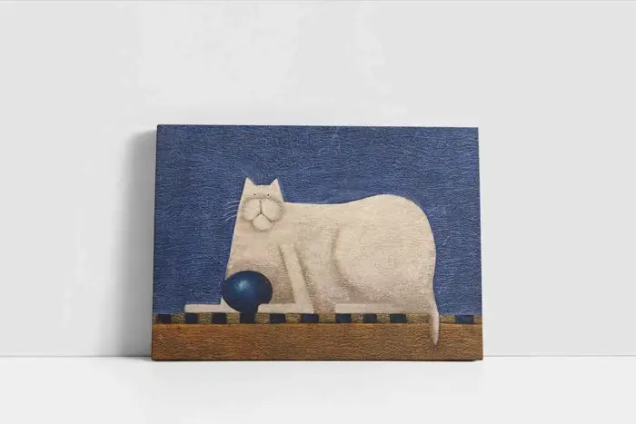Beyaz Kedi | Kanvas Tablo | Cam Tablo | Mdf Tablo | B05228 - Görsel 2