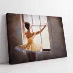 Sarı Kıyafet Giymiş Balerin Kadın | Kanvas Tablo | Cam Tablo | Mdf Tablo | B06001