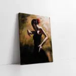 Siyah Giymiş Latin Dansı Yapan Kadın | Kanvas Tablo | Cam Tablo | Mdf Tablo | B06002
