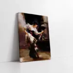 Yelpazeli İspanyol Dansçı Kadın | Kanvas Tablo | Cam Tablo | Mdf Tablo | B06008