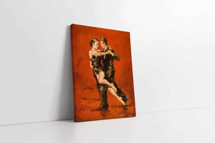 Siyah Giymiş Tango Yapan Çift | Kanvas Tablo | Cam Tablo | Mdf Tablo | B06011 - Görsel 1
