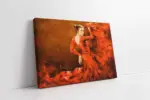 Kırmızılara Bürünmüş Dansçı Kadın | Kanvas Tablo | Cam Tablo | Mdf Tablo | B06015