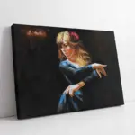 Mavi Giymiş Dansçı Kadın | Kanvas Tablo | Cam Tablo | Mdf Tablo | B06024
