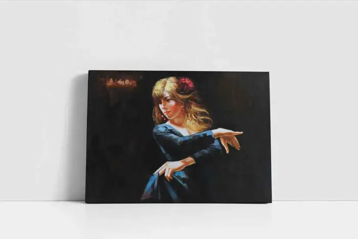 Mavi Giymiş Dansçı Kadın | Kanvas Tablo | Cam Tablo | Mdf Tablo | B06024 - Görsel 2