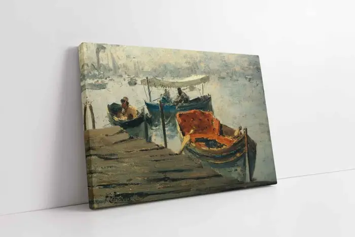 İskele Ve Sandal | Kanvas Tablo | Cam Tablo | Mdf Tablo | B08003 - Görsel 1