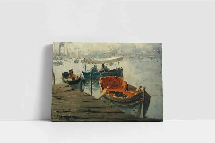 İskele Ve Sandal | Kanvas Tablo | Cam Tablo | Mdf Tablo | B08003 - Görsel 2