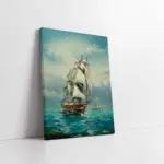 Dalgalı Denizde Yelkenli | Kanvas Tablo | Cam Tablo | Mdf Tablo | B08012