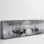 Siyah Beyaz Tekne | Kanvas Tablo | Cam Tablo | Mdf Tablo | B08034