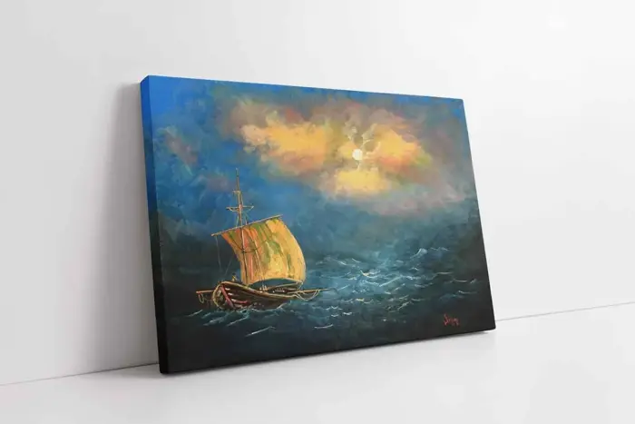 Yelkenli Tekne | Kanvas Tablo | Cam Tablo | Mdf Tablo | B08055 - Görsel 1