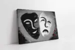Siyah Ve Beyaz Maske | Kanvas Tablo | Cam Tablo | Mdf Tablo | B09005