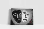 Siyah Ve Beyaz Maske | Kanvas Tablo | Cam Tablo | Mdf Tablo | B09005 - Görsel 2
