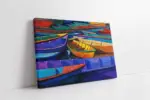 Rengarenk Kayıklar | Kanvas Tablo | Cam Tablo | Mdf Tablo | B09046