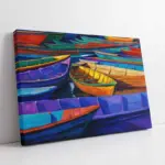 Rengarenk Kayıklar | Kanvas Tablo | Cam Tablo | Mdf Tablo | B09046