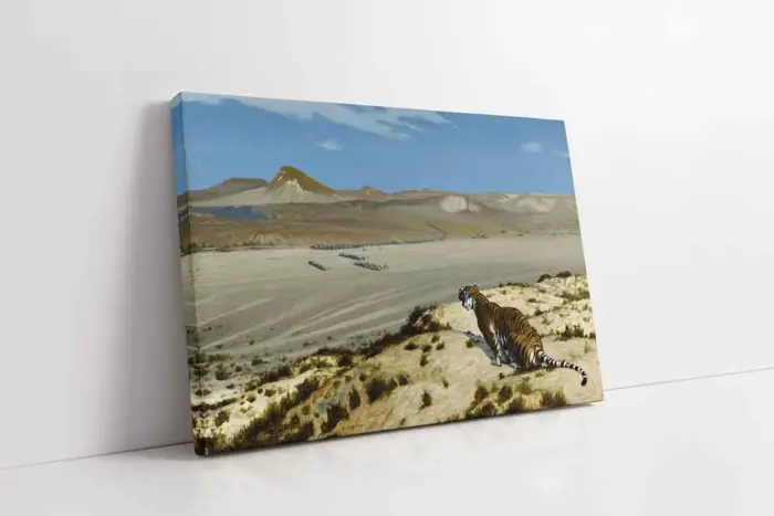 Nöbetçi Kaplan Jean Leon Gerome | Kanvas Tablo | Cam Tablo | Mdf Tablo | B09058 - Görsel 1