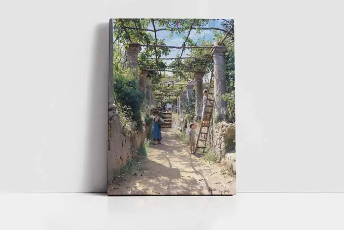 Bir İtalyan Çardağının Gölgesinde Peder Mork Monsted | Kanvas Tablo | Cam Tablo | Mdf Tablo | B09063 - Görsel 2
