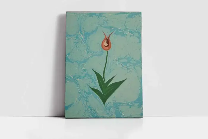 Sarı Lale Ebru | Kanvas Tablo | Cam Tablo | Mdf Tablo | B10096 - Görsel 2