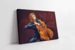 Çello Çalan Kadın | Kanvas Tablo | Cam Tablo | Mdf Tablo | B11001