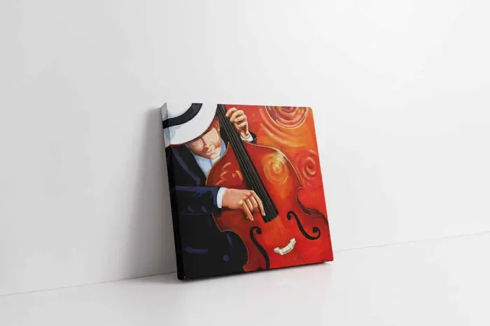 Viyolonsel Çalan Adam | Kanvas Tablo | Cam Tablo | Mdf Tablo | B11032 - Görsel 1