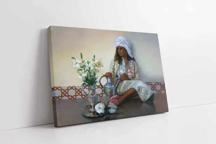 Oturan Kadın | Kanvas Tablo | Cam Tablo | Mdf Tablo | B13076 - Görsel 1