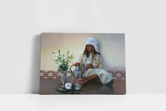 Oturan Kadın | Kanvas Tablo | Cam Tablo | Mdf Tablo | B13076 - Görsel 2