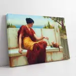 Kediyle Oynayan Kadın | Kanvas Tablo | Cam Tablo | Mdf Tablo | B13077